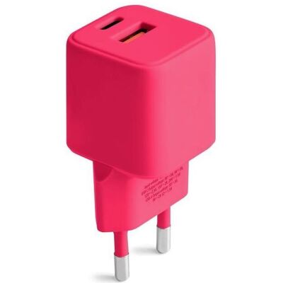 Chargeur USB-A et USB-C Magenta 30W Forever CLS30-AC-02 - Publicité Chargeur USB-A et USB-C Magenta 30W Forever CLS30-AC-02 - Publicité