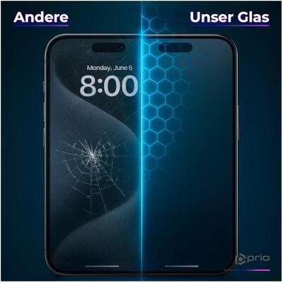 prio - 3D Anti-Scratch Tempered Glass iPhone 16 Pro - Schwarz - Publicité prio - 3D Anti-Scratch Tempered Glass iPhone 16 Pro - Schwarz - Publicité