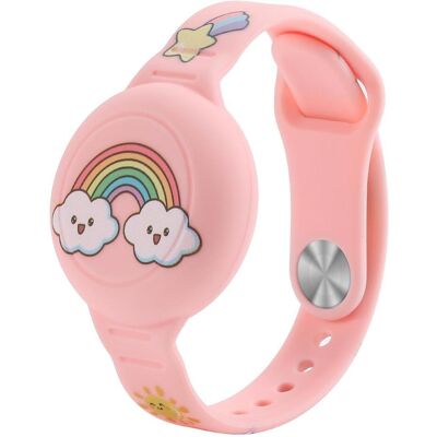 Hurtel AirTag Schutzhülle, Silikonarmband für Kinder – Rosa mit Regenbogen, Accessoires pour traceur, Pink, Multicolore - Publicité Hurtel AirTag Schutzhülle, Silikonarmband für Kinder – Rosa mit Regenbogen, Accessoires pour traceur, Pink, Multicolore - Publicité