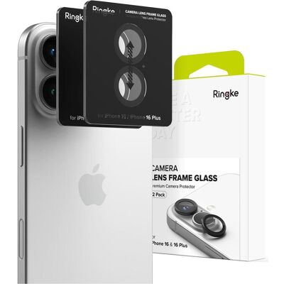 Ringke Cadre de Lentille de Caméra pour iPhone 16 - Pack de 2 - Publicité Ringke Cadre de Lentille de Caméra pour iPhone 16 - Pack de 2 - Publicité