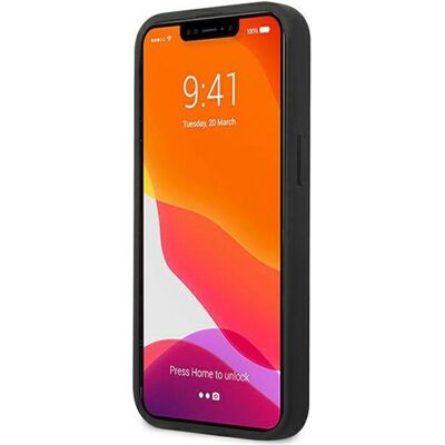 Coque dure en cuir perforé BMW pour iPhone 13 Rouge - Publicité Coque dure en cuir perforé BMW pour iPhone 13 Rouge - Publicité