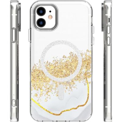 OEM Epoxy Mag case for iPhone 11 white (Apple iPhone 11), Coque pour téléphone portable, Blanc, Transparent, Or - Publicité OEM Epoxy Mag case for iPhone 11 white (Apple iPhone 11), Coque pour téléphone portable, Blanc, Transparent, Or - Publicité