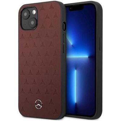 Coque en Cuir Mercedes Benz Étoiles pour iPhone 13 mini - Rouge - Publicité Coque en Cuir Mercedes Benz Étoiles pour iPhone 13 mini - Rouge - Publicité