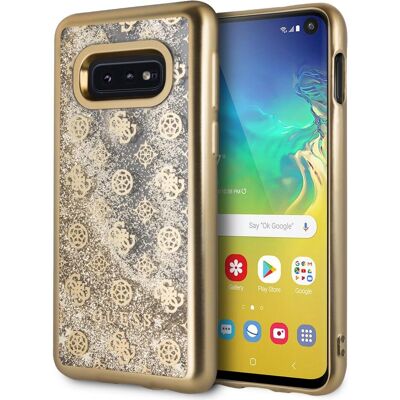 Coque Rigide à Paillettes Or pour Samsung Galaxy S10e - Guess Officiel - Publicité Coque Rigide à Paillettes Or pour Samsung Galaxy S10e - Guess Officiel - Publicité