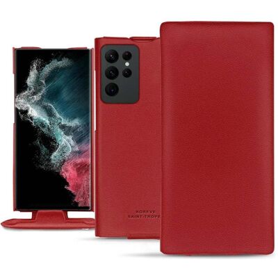 Noreve Étui en cuir pour Samsung Galaxy S22 Ultra (Samsung Galaxy S22 Ultra 5G), Coque pour téléphone portable, Rouge - Publicité Noreve Étui en cuir pour Samsung Galaxy S22 Ultra (Samsung Galaxy S22 Ultra 5G), Coque pour téléphone portable, Rouge - Publicité