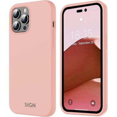 SiGN Étui en silicone liquide pour iPhone 14 Pro Max - Rose sable (Apple iPhone 14 Pro Max), Coque pour téléphone portable, Rose, Pink - Publicité SiGN Étui en silicone liquide pour iPhone 14 Pro Max - Rose sable (Apple iPhone 14 Pro Max), Coque pour téléphone portable, Rose, Pink - Publicité