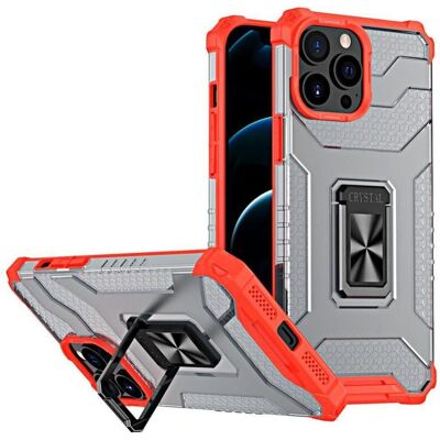 Coque en Cristal avec Anneau et Support Magnétique pour iPhone 13 Pro Max Rouge - Publicité Coque en Cristal avec Anneau et Support Magnétique pour iPhone 13 Pro Max Rouge - Publicité