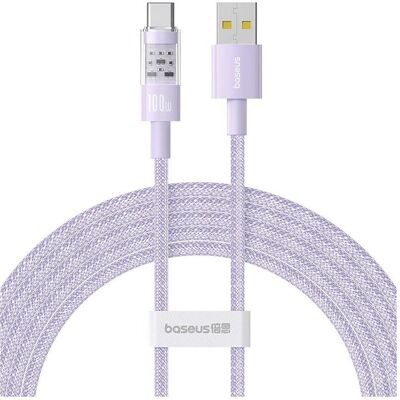 Câble de charge rapide USB A à USB C Baseus Gem - 2 m - Violet - Publicité Câble de charge rapide USB A à USB C Baseus Gem - 2 m - Violet - Publicité