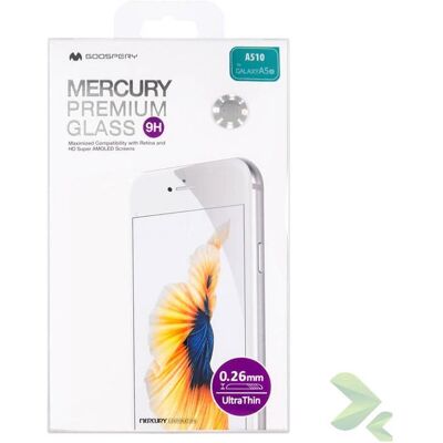 Mercury Verre de qualité supérieure - Hartowane szkło ochronne 9H Samsung Galaxy A5 (2016) (1 pcs, Samsung Galaxy A5 (2016)), Téléphone portable : film de protection, Transparent - Publicité Mercury Verre de qualité supérieure - Hartowane szkło ochronne 9H Samsung Galaxy A5 (2016) (1 pcs, Samsung Galaxy A5 (2016)), Téléphone portable : film de protection, Transparent - Publicité