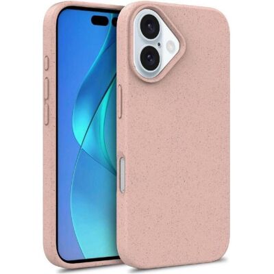 Coque Hurtel iPhone 16 Pro - Rose, Blé écologique, MagSafe - Publicité Coque Hurtel iPhone 16 Pro - Rose, Blé écologique, MagSafe - Publicité