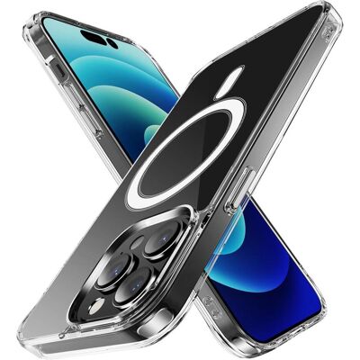 Coque MagSafe Claire Cyoo Quatre Coins pour iPhone 14 Pro - Étui Smartphone - Publicité Coque MagSafe Claire Cyoo Quatre Coins pour iPhone 14 Pro - Étui Smartphone - Publicité