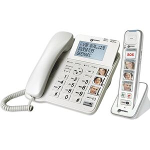 Geemarc AMPLIDECT COMBI-PHOTO 295 Téléphone filaire pour seniors Répondeur, touches avec photo Éclairé, Téléphone, Blanc - Publicité Geemarc AMPLIDECT COMBI-PHOTO 295 Téléphone filaire pour seniors Répondeur, touches avec photo Éclairé, Téléphone, Blanc - Publicité