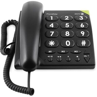 Doro PhoneEasy 311c, Téléphone, Noir - Publicité Doro PhoneEasy 311c, Téléphone, Noir - Publicité