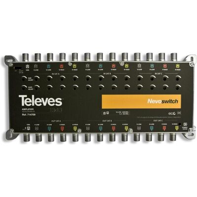 Televes NEVOSWITCH AMP.13x13 "F" G-/27/25dB Vs110 (Multi commutateur), Parabole : accessoires - Publicité Televes NEVOSWITCH AMP.13x13 "F" G-/27/25dB Vs110 (Multi commutateur), Parabole : accessoires - Publicité