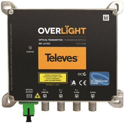 Televes Émetteur optique OLT1310KBT 10dBm 1310nm CWDM SC/APC In. BT 237603, Accessoires TV, Noir - Publicité Televes Émetteur optique OLT1310KBT 10dBm 1310nm CWDM SC/APC In. BT 237603, Accessoires TV, Noir - Publicité