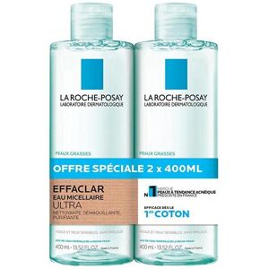 La Roche Posay, Nettoyant pour le visage, - Set of Effaclar (Purifying Micellar Water) 2 x 400 ml (Eau micellaire, 800 ml) - Publicité La Roche Posay, Nettoyant pour le visage, - Set of Effaclar (Purifying Micellar Water) 2 x 400 ml (Eau micellaire, 800 ml) - Publicité