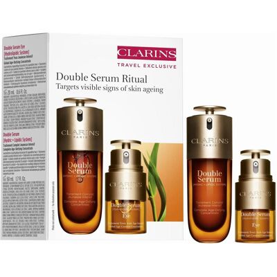 Coffret Soin Visage Double Serum Clarins - Publicité Coffret Soin Visage Double Serum Clarins - Publicité