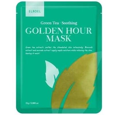 Elroel Golden Hour Masque Apaisant au Thé Vert - Masque Visage - Publicité Elroel Golden Hour Masque Apaisant au Thé Vert - Masque Visage - Publicité