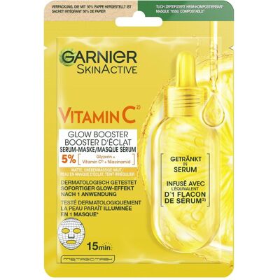 Masque Visage Vitamin C Garnier - Éclaircissant & Hydratant - 28g - Publicité Masque Visage Vitamin C Garnier - Éclaircissant & Hydratant - 28g - Publicité