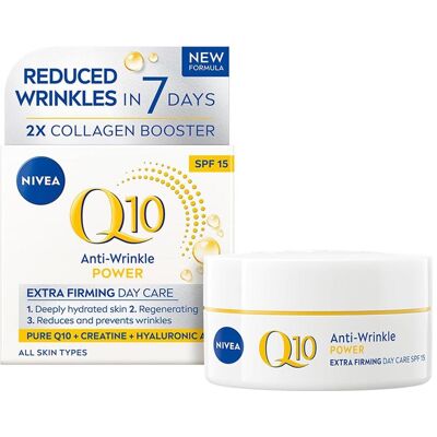 NIVEA, Crème visage, Straffende Anti-Falten-Tagescreme Q10 Power 50 ml (50 ml, Crème de jour) - Publicité NIVEA, Crème visage, Straffende Anti-Falten-Tagescreme Q10 Power 50 ml (50 ml, Crème de jour) - Publicité