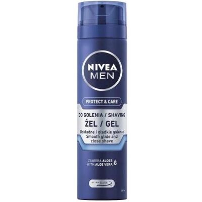 NIVEA, Mousse + gel à raser, Men Protect & Care ochronny żel do golenia 200ml (200 ml, Gel de rasage) - Publicité NIVEA, Mousse + gel à raser, Men Protect & Care ochronny żel do golenia 200ml (200 ml, Gel de rasage) - Publicité