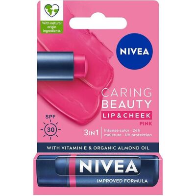 NIVEA, Soin pour les lèvres, Baume à lèvres 3 en 1 de Caring Beauty Rose - 48g (Baume à lèvres, 48 g) - Publicité NIVEA, Soin pour les lèvres, Baume à lèvres 3 en 1 de Caring Beauty Rose - 48g (Baume à lèvres, 48 g) - Publicité