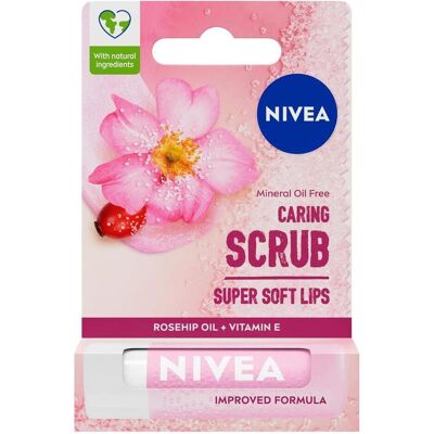 NIVEA, Soin pour les lèvres, Gommage à lèvres Caring Scrub Rosehip 4.8G (Gommage pour les lèvres, 4.80 g) - Publicité NIVEA, Soin pour les lèvres, Gommage à lèvres Caring Scrub Rosehip 4.8G (Gommage pour les lèvres, 4.80 g) - Publicité