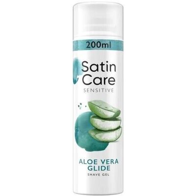Venus, Mousse + gel à raser, Gillette - Shaving Gel for dry and sensitive skin Satin Care Aloe Vera (Shave Gel) - Volume: 75 ml (75 ml, Gel de rasage) - Publicité Venus, Mousse + gel à raser, Gillette - Shaving Gel for dry and sensitive skin Satin Care Aloe Vera (Shave Gel) - Volume: 75 ml (75 ml, Gel de rasage) - Publicité
