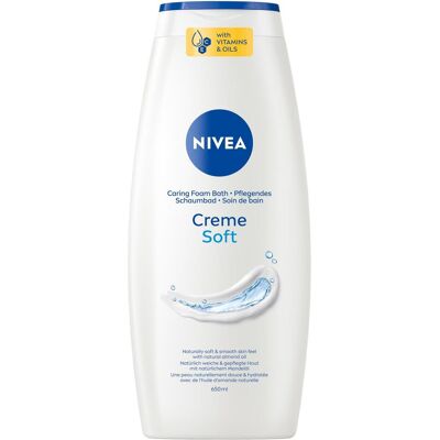 NIVEA, Sel + bain moussant, Bain moussant Cream Soft 650 Ml (Bain moussant, 650 ml) - Publicité NIVEA, Sel + bain moussant, Bain moussant Cream Soft 650 Ml (Bain moussant, 650 ml) - Publicité