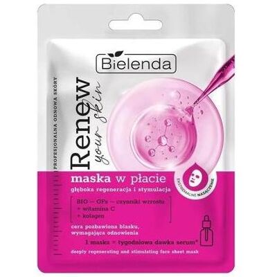 Bielenda, Masque pour le visage, Renew Your Skin Deeply Regenerating & Stimulating Face Sheet Mask (Renouvelez votre peau en (17 g) - Publicité Bielenda, Masque pour le visage, Renew Your Skin Deeply Regenerating & Stimulating Face Sheet Mask (Renouvelez votre peau en (17 g) - Publicité