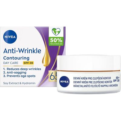 Nivea - Crème de Jour Anti-Rides + Contouring SPF 30 - Crème hydratante pour les contours - Publicité Nivea - Crème de Jour Anti-Rides + Contouring SPF 30 - Crème hydratante pour les contours - Publicité