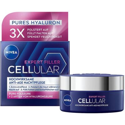 NIVEA, Crème visage, Cellular Expert Filler Anti-Age Nachtpflege (50 ml, Crème de nuit) - Publicité NIVEA, Crème visage, Cellular Expert Filler Anti-Age Nachtpflege (50 ml, Crème de nuit) - Publicité