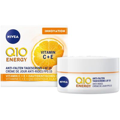 NIVEA, Crème visage, Q10 Energy Anti-Falten Tagespflege LSF 15 (50 ml, Crème de jour, SPF 15) - Publicité NIVEA, Crème visage, Q10 Energy Anti-Falten Tagespflege LSF 15 (50 ml, Crème de jour, SPF 15) - Publicité