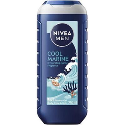 NIVEA, Gel douche, - for skin and hair Cool Marine (3 in 1 ) 250 ml (250 ml) - Publicité NIVEA, Gel douche, - for skin and hair Cool Marine (3 in 1 ) 250 ml (250 ml) - Publicité