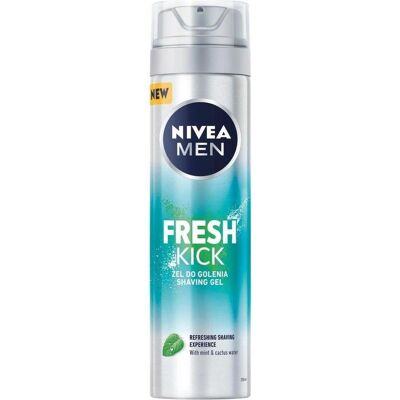 NIVEA, Mousse + gel à raser, Men Fresh Kick żel do golenia 200ml (200 ml, Gel de rasage) - Publicité NIVEA, Mousse + gel à raser, Men Fresh Kick żel do golenia 200ml (200 ml, Gel de rasage) - Publicité