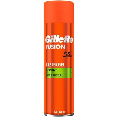 Gillette Mousse + gel à raser, Fusion5 gel à raser Sensitive gel (200 ml, Gel de rasage) - Publicité Gillette Mousse + gel à raser, Fusion5 gel à raser Sensitive gel (200 ml, Gel de rasage) - Publicité