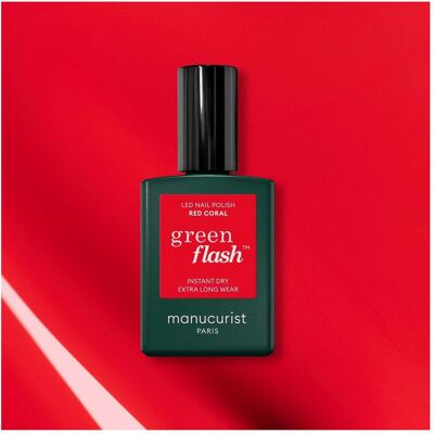 Vernis semi-permanent Green Flash Rouge Corail - Vernis à ongles - Publicité Vernis semi-permanent Green Flash Rouge Corail - Vernis à ongles - Publicité
