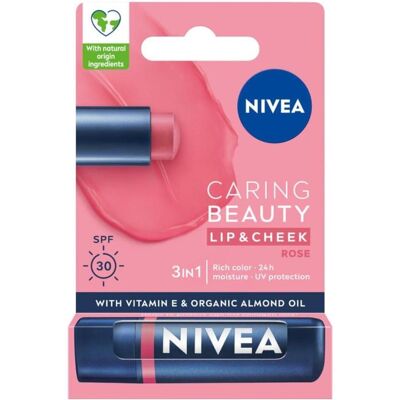 Nivea - Caring Beauty Lip Balm - Rose - 4.8 g - Lip balm - Publicité Nivea - Caring Beauty Lip Balm - Rose - 4.8 g - Lip balm - Publicité