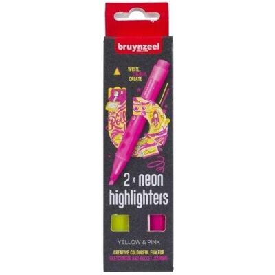 Bruynzeel, Highlighter + autobronzant, set d'highlighters jaune et rose (Highlighter) - Publicité Bruynzeel, Highlighter + autobronzant, set d'highlighters jaune et rose (Highlighter) - Publicité