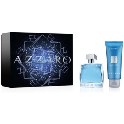 Azzaro, Set cadeau beauté, Chrome Set Eau de Toilette 50ml + Hair & Body 75ml (Coffret de parfum) - Publicité Azzaro, Set cadeau beauté, Chrome Set Eau de Toilette 50ml + Hair & Body 75ml (Coffret de parfum) - Publicité