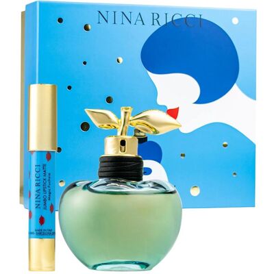 Nina Ricci, Set cadeau beauté, Eau de Toilette Luna et Rouge à Lèvres Crème Mat (Coffret de parfum, Kit de soins du visage) - Publicité Nina Ricci, Set cadeau beauté, Eau de Toilette Luna et Rouge à Lèvres Crème Mat (Coffret de parfum, Kit de soins du visage) - Publicité