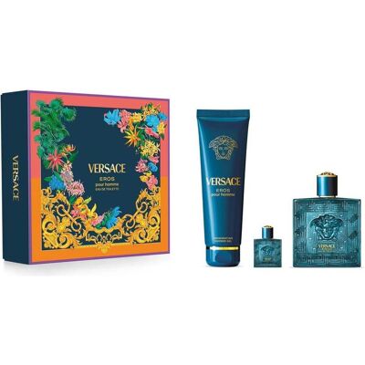 Versace, Set cadeau beauté, Eros Eau De Toilette 100ml Shower Gel 150ml Eau De Toilette 5ml (Coffret de parfum) - Publicité Versace, Set cadeau beauté, Eros Eau De Toilette 100ml Shower Gel 150ml Eau De Toilette 5ml (Coffret de parfum) - Publicité