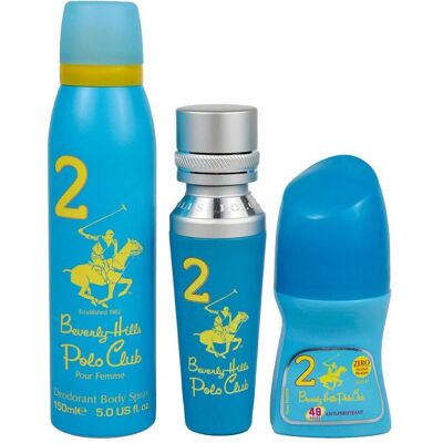 Beverly Hills Polo Club, Set cadeau beauté, No. 2 Eau De Parfum + No. 2 Anti-Transpirant Deo-Roller + 1982 Sport 2 Frische Body Spray - Publicité Beverly Hills Polo Club, Set cadeau beauté, No. 2 Eau De Parfum + No. 2 Anti-Transpirant Deo-Roller + 1982 Sport 2 Frische Body Spray - Publicité