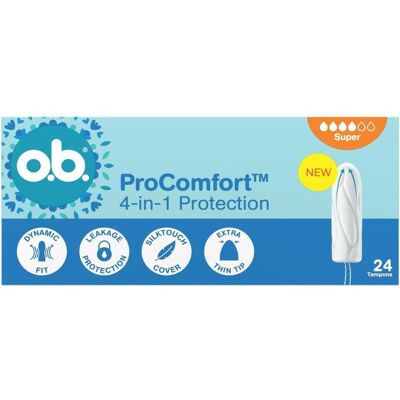 o.b., Tampon, Snibbs ProComfort Tampony Super 24 szt. Publicité o.b., Tampon, Snibbs ProComfort Tampony Super 24 szt. Publicité