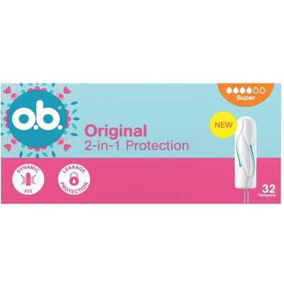 o.b., Tampon, Tampons Super 32 Stück (32x) - Publicité o.b., Tampon, Tampons Super 32 Stück (32x) - Publicité