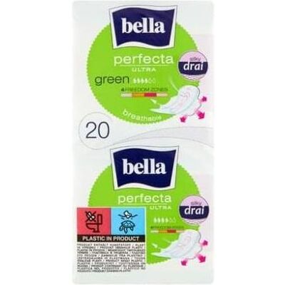 Bella, Serviette, Perfecta Ultra Green Damenbinden, 20 Stück - Publicité Bella, Serviette, Perfecta Ultra Green Damenbinden, 20 Stück - Publicité
