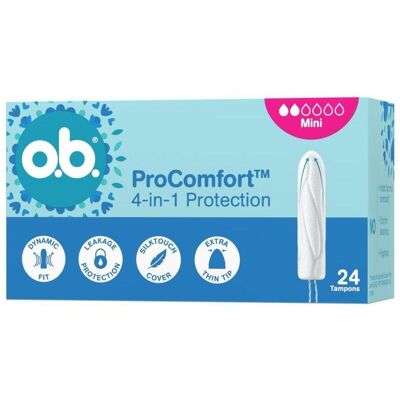 o.b., Tampon, O.B ProComfort Mini tampony 24szt. (24x, Mini) - Publicité o.b., Tampon, O.B ProComfort Mini tampony 24szt. (24x, Mini) - Publicité