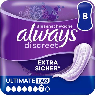Always, Produits pour l'incontinence, Discreet (8x) - Publicité Always, Produits pour l'incontinence, Discreet (8x) - Publicité