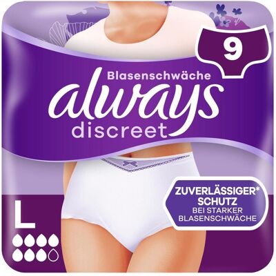 Always discreet Culotte Plus Incontinence - Taille Haute, Tissus Doux - Vêtements - Publicité Always discreet Culotte Plus Incontinence - Taille Haute, Tissus Doux - Vêtements - Publicité
