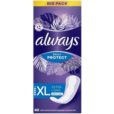 Always, Serviette, Daily Protect Extra Long (40x) - Publicité Always, Serviette, Daily Protect Extra Long (40x) - Publicité